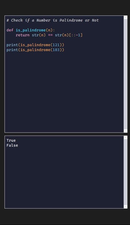 Check If a Number is Palindrome or Not Using Python String # ...
