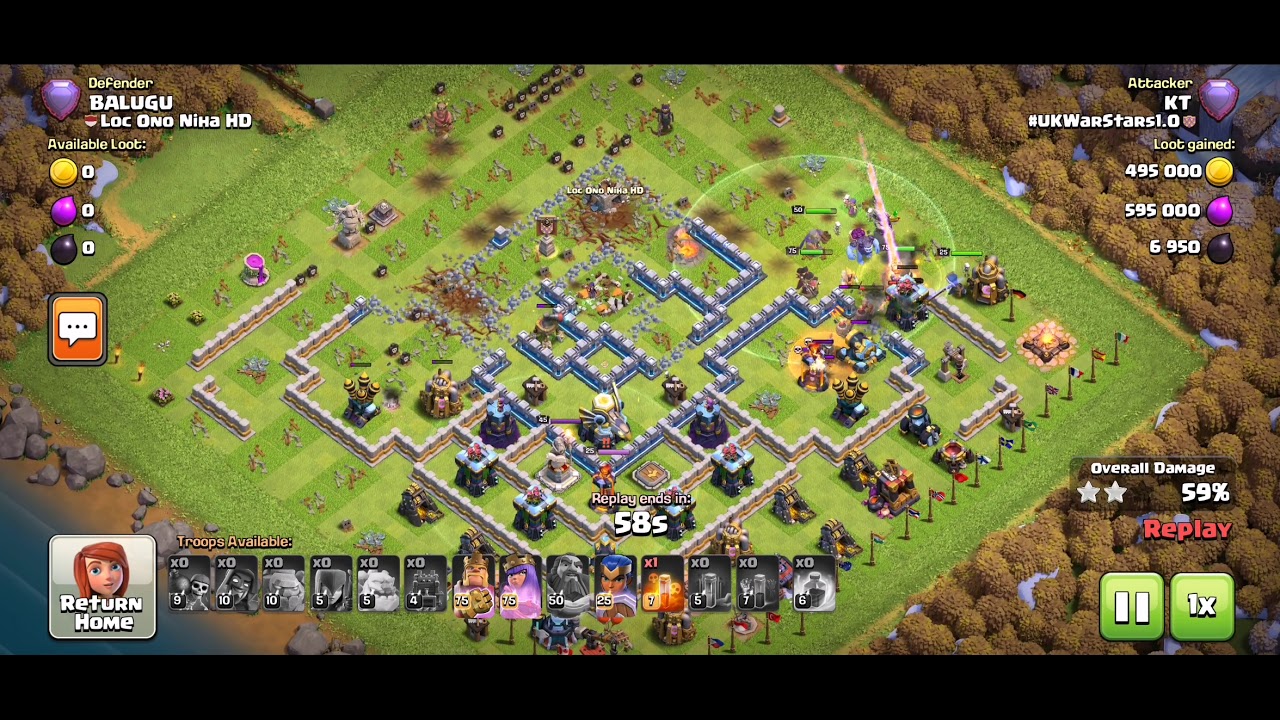 TH13 Legend League: Super Wizards/Witches/Golems + Quake/Skeleton spell attack strategy