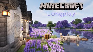 Minecraft Longplay | Relaxing & Building a Cosy House by the Lavender Lake | No Commentary