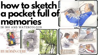 How To Sketch A Pocket Full Of Memories - In Ink And Watercolour