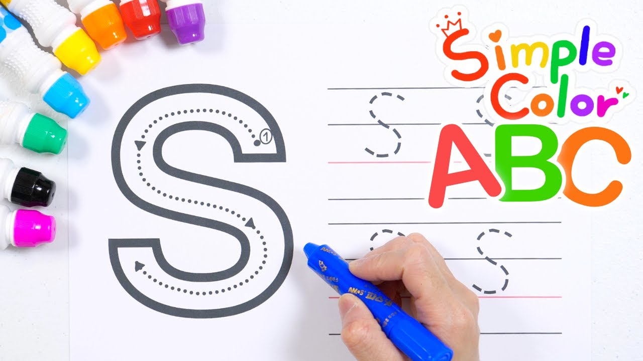Learn the alphabet S by writing and reading it with five different ...