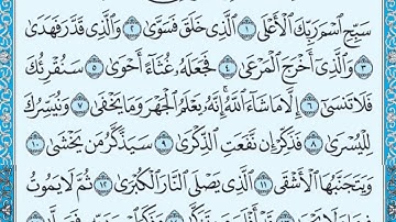 سورة الأعلى مكتوبة   ماهر المعيقلي
