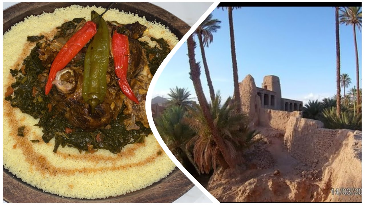 couscous typique des oasis, spécialités Figuig, كسكسو بلحم راس الغنمي اولكرورب couscous
