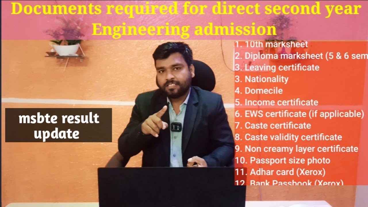 Documents required for direct second year Engineering admission 2024-25 ...