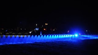 Blue Lights Comatra | Kverneland Sprayer By Night | Drone Footage