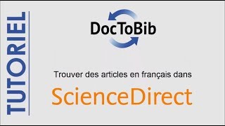 Find articles in French on ScienceDirect
