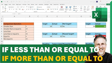 Excel: IF Greater Than, IF Less Than, IF Greater Than or Equal To, IF Less Than or Equal To