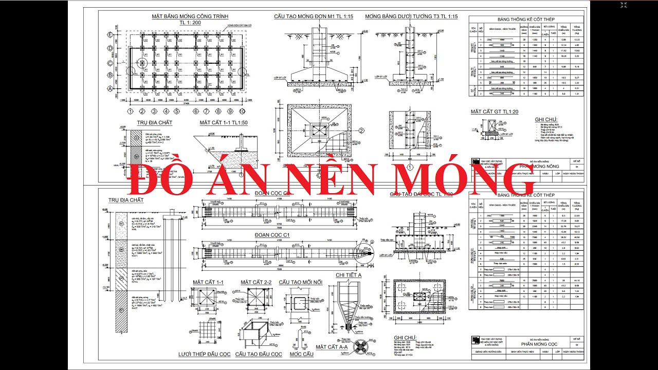 ĐỒ ÁN NỀN MÓNG HUCE | Hướng dẫn phần bản vẽ móng nông | PHẦN 1 ...