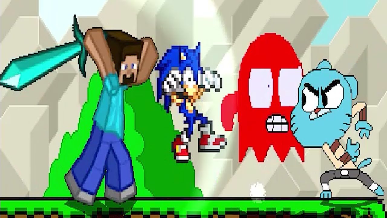 FUNNY GUMBALL & MASTER STEVE VS MUGEN CHARACTERS IN SURVIVAL MODE | FUNNY GAMING