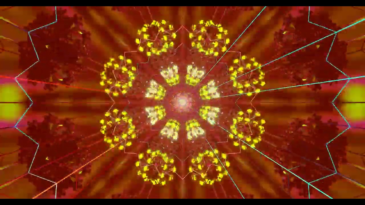 10 hours Red Neon Tunnel Kaleidoscope 4k uhd 60fps screensaver Vj loop