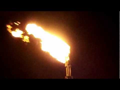 Burning Flare Stack