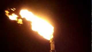 Burning Flare Stack