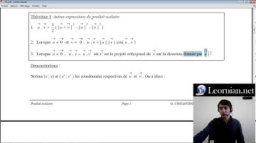 Produit Scalaire (1/4) - Définition du Produit Scalaire - Maths Première S