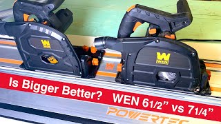 Worth 50-100% Upcharge? WEN 7-1/4" vs 6-1/2" Track Saw & the PowerTec "Upgrade" Guide Rail.