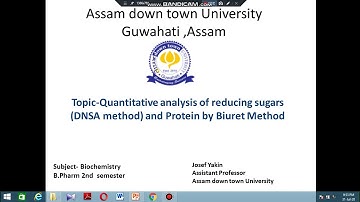 Quantitative analysis of reducing sugars DNSA method and Protein by Biuret Method Part 3