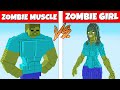 Minecraft How to Play GIANT MUSCLE ZOMBIE VS GIANT ZOMBIE GIRL MUTANT BATTLE monster school my craft