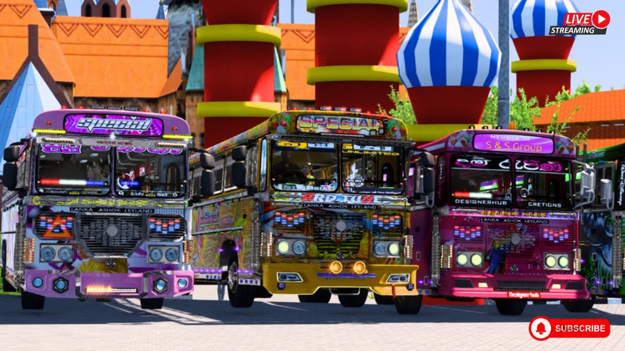 පාර  කැඩිලා අතරමන් උන බස් 4ර|ETS2 CONVOY #busmod #ets2