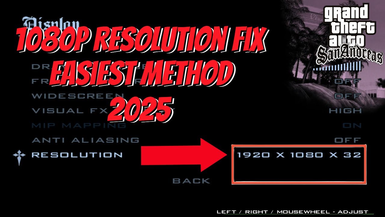 GTA San Andreas Full Screen Resolution Fix 1920 x 1080 Easily 2025 ...