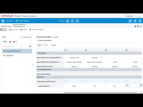 Creating Business Rules in Oracle Process Cloud Service