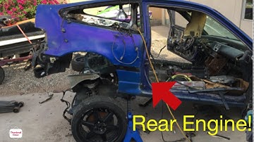 Honda CRX mid engine build (pt.5) mocking up rear wheels/chassis