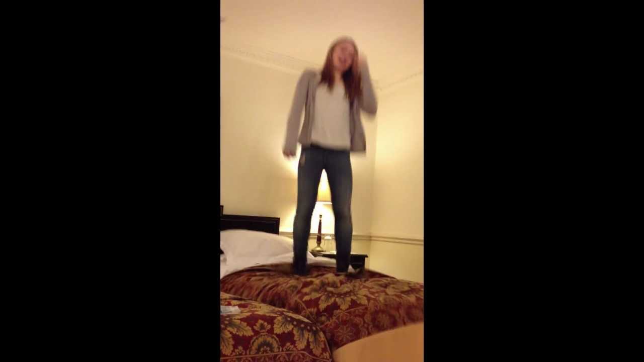 hotel bed jumping fail YouTube