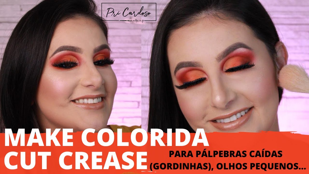 Maquiagem Colorida - Cut Crease - para Pálpebras Caídas e Gordinhas (olhos pequenos)