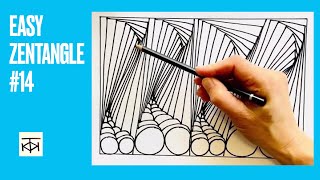 EASY and EFFECTIVE illusion Zentangle #14 : satisfying spiral optical illusion doodle drawing