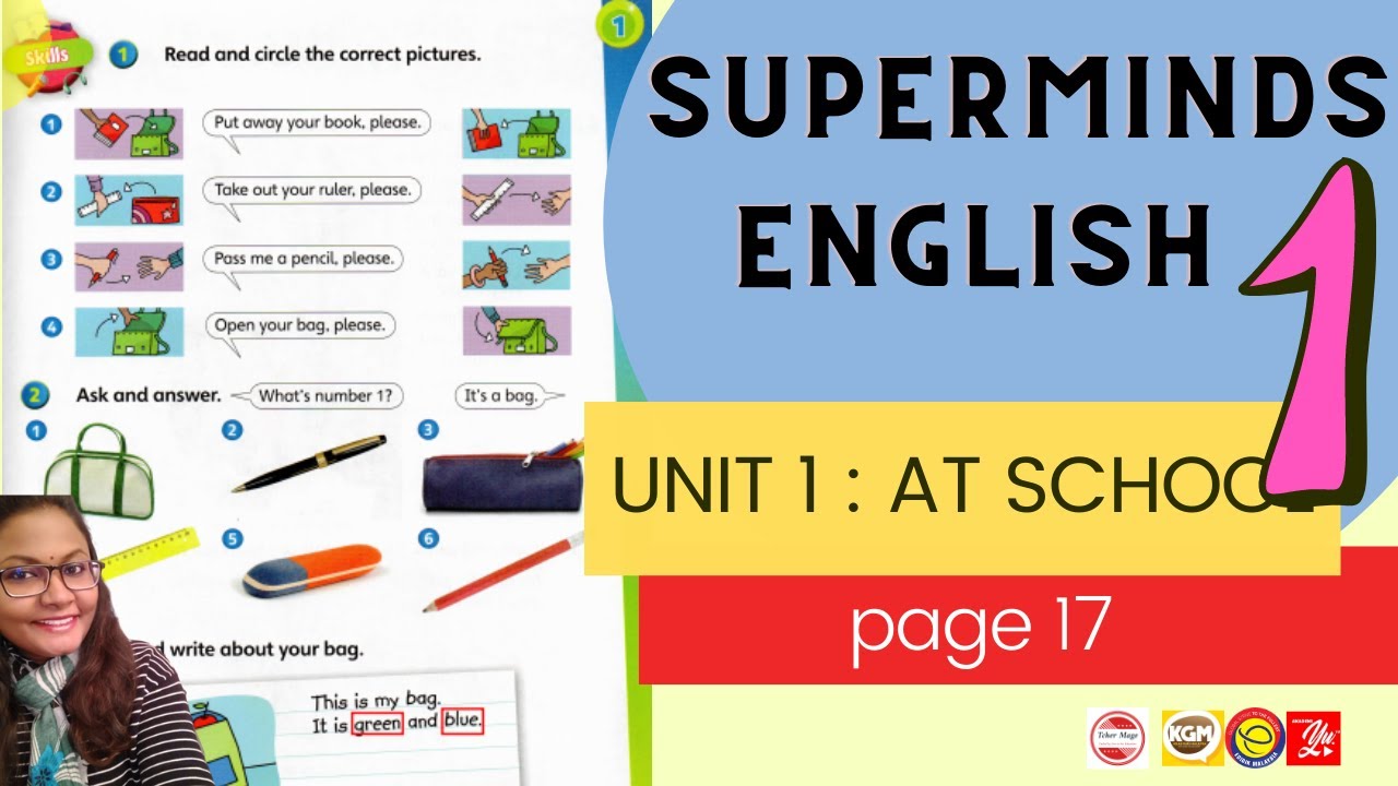 Super Minds 1 Unit 1 - At School- Page 17 (AUDIO) - YouTube