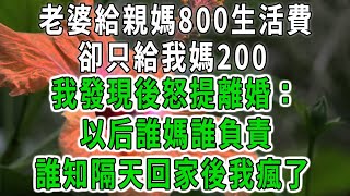 老婆給親媽800生活費，卻只給我媽200！我發現後怒提離婚：以后誰媽誰負責！誰知隔天回家後我瘋了！#中老年心語 #深夜讀書 #幸福人生 #花開富貴#深夜淺讀【荷上清風】