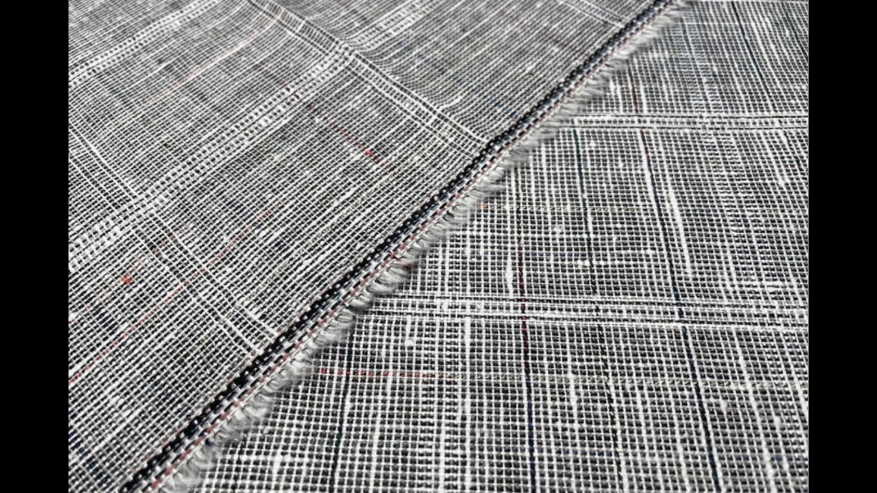 мг0015 Серая летняя клеточка меланж (60%лен 30% шелк 10% акрил). Италия.