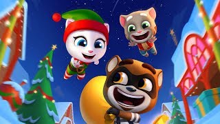 Talking Tom Gold Run Christmas Winter Edition with *Elf Angela* Full Screen (part 1) screenshot 1