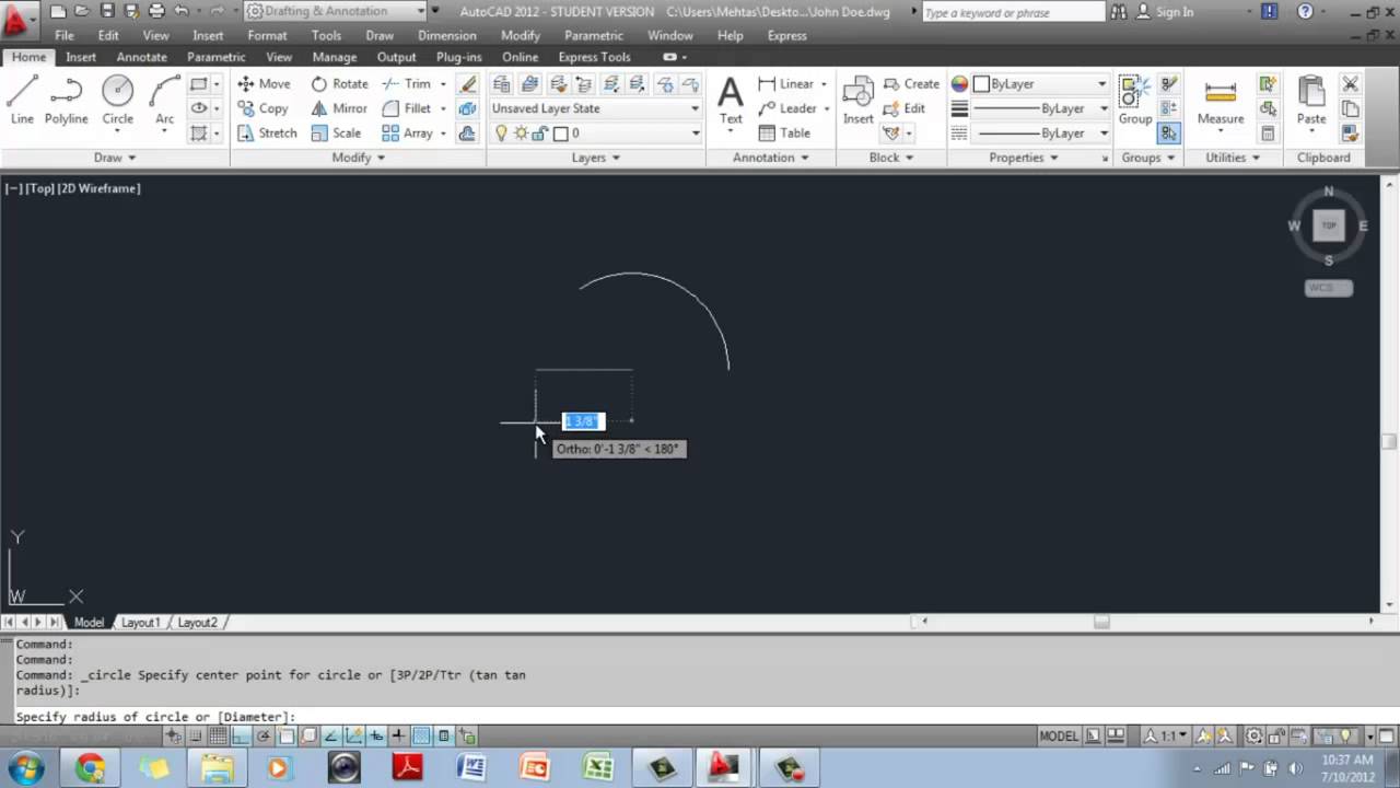 utocad 2012 beginner master in 3d 2d circle autocad tutorial autocad beginners