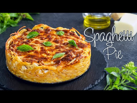 Spaghetti Pie - Easy Baked Spaghetti Pie with Meat Tomato Sauce