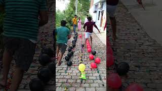 100 Balloon Popping First Challenge Race  #game #shorts