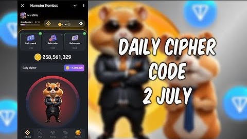 Hamster Kombat Daily Cipher Code | 2 July | Hamster Kombat Update