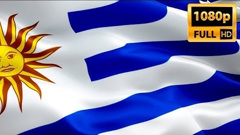 Uruguay waving flag. National 3d Montevideo flag waving. Sign of Uruguayan. Uruguay flag Full HD