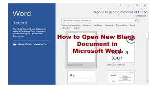 How to Open New Blank Document in Microsoft Word