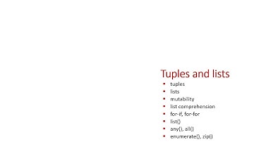 Tuples and list comprehensions