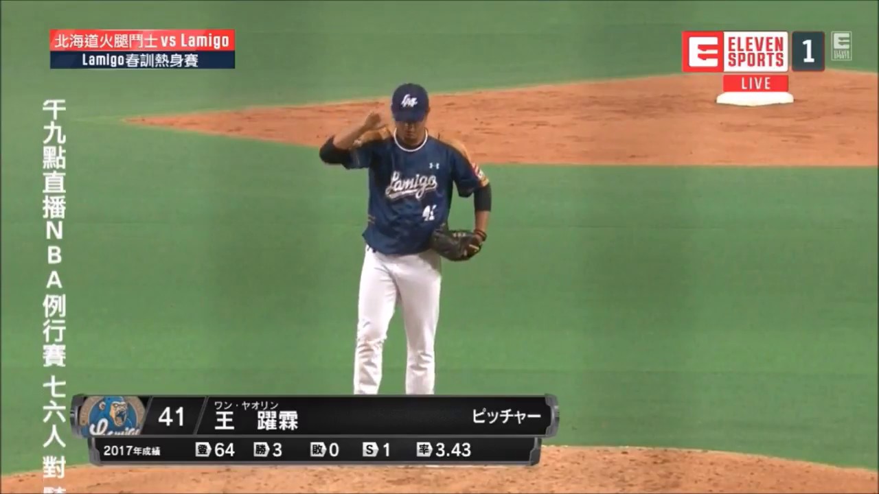 20180228 熱身賽 LM@日本火腿 王躍霖後援逐球