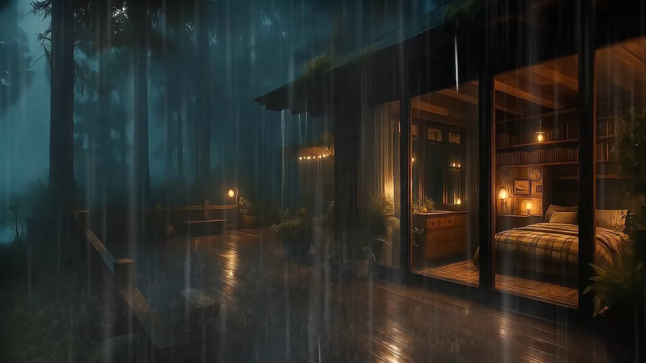 Calm Rainy Night in the Forest 🌲 | Deep Sleep with Gentle Rain - YouTube