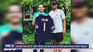 Chicago Bears fan gets visit from QB Justin Fields after surviving stray bullet