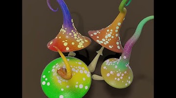 fantasy mushrooms animation with blender