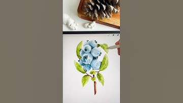 Draw with me 🫐 Realistic Watercolor in Procreate #watercolor #procreate #digitalpainting