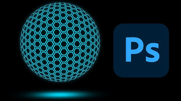 hexagon sphere blue photoshop tutorial
