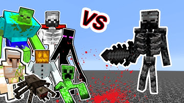 Mutant Wither Skeleton Vs. Mutant Monsters in Minecraft
