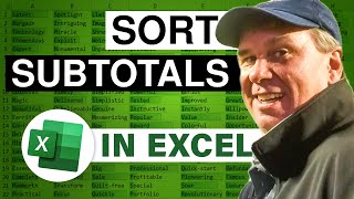 Excel - How To Sort Subtotals In Excel - Episode 1994