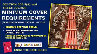 MINIMUM DEPTH REQUIREMENT FOR UNDERGROUND INSTALLATIONS-NEC 2023 SECTION 300.5(A)