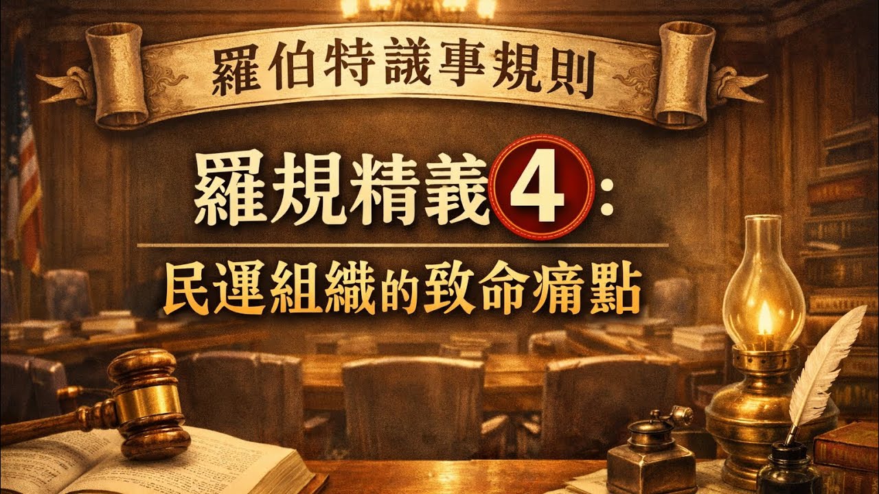 羅規精義4: 民運組織的致命痛點 What Really Kills Pro-Democracy Movements?| Robert's Rules Ep.4
