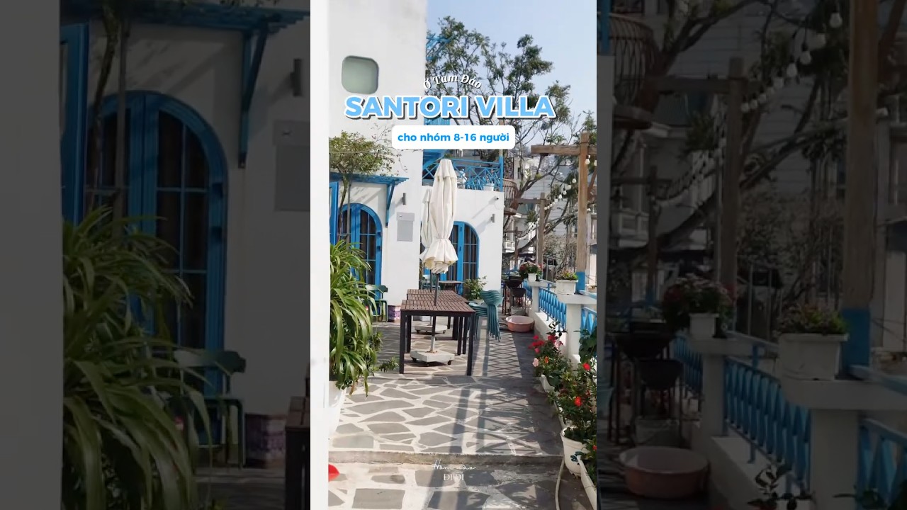 Căn villa cho nhóm mình thuê cho Santori Villa - tựa như Santorini thu nhỏ ở Tam Đảo 