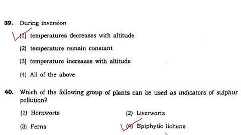 BHU M.Sc. Environmental Science (Environment and Technology) (2016) MCQ’s solved Part 2